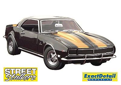1968 Camaro RS Z/28 Streeet Stalkerz Sport Coupe, black with gold stripes. Item No. ED226A