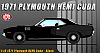 1971 Plymouth HEMI Cuda • Black with Black HEMI Billboards • #A1806124 • www.corvette-plus.ch