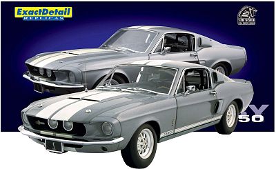 1967 Shelby Mustang G.T.350 in grey metallic with white stripes, Item #ED710