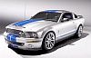 2008 Shelby GT500KR Mustang - Silver with Blue stripes - Item #DC08KR01