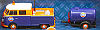 Gulf Oil VW Volkswagen Double Cab Truck • with Gulf Oil Tanker Trailer • #MM79610