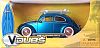 1959 VW Beetle with moon disc & Sufboard on roof, Item #JT91214BLU