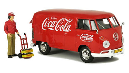 Volkswagen T1 Coca-Cola Delivery Van • Hand Cart, Bottle Trays and Delivery Man • #MCC424062