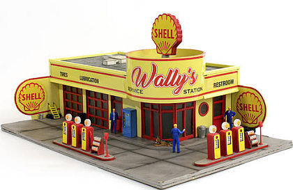 Wally's SHELL Service Station • Lighted SHELL Service Station Diorama • #MD279-4431