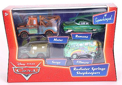 Radiator Springs Shopkeepers Gift Pack Mater - Ramone - Sarge - Fillmore, Item #L4051