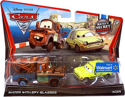 MATER with Spy Glasses & ACER • 2-Pack • Disney/PIXAR CARS 2 • #V4802