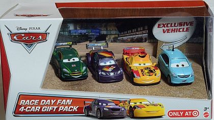 RACE DAY FAN • 4-car Gift Pack • Target exclusive • Disney/PIXAR CARS 2 • #Y8394