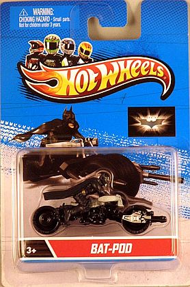 BAT-POT with riding BATMAN figurine • HotWheels Batman Begins card • #HW-X2082