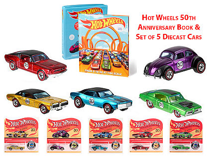 Hot Wheels 50th Anniversary Book & Car Set • Hot Wheels 5 Cras Originally Issued 1968 • #HW-302858SET