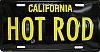 California HOT ROD Lic.Plate • Black/Yellow • #MLP020