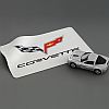 Flexible Corvette Computer Mouse Pad • C6 Emblem on White • #MPC1wt