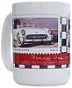Corvette Mug • with 1953 Corvette stamp • White • #Mug1953