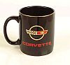 Corvette Mug • C4 Emblem • Black with Gold Rim • #Mug32318