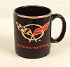 Corvette Mug • C5 Emblem • Black with Gold Rim • #Mug33832