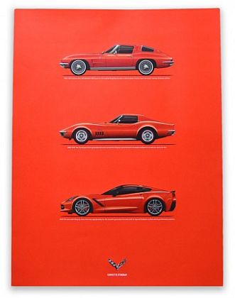 Red Stingray Corvettes Poster • #P2019C237RE • www.corvette-plus.ch