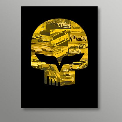 Corvette Racing JAKE Skull Collage Poster • #XM590