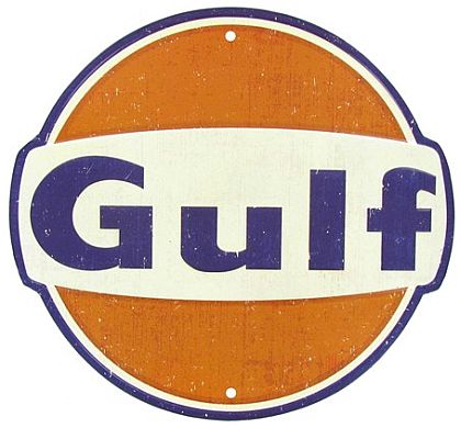 Gulf Oil Embossed Tin Sign • #HL134353