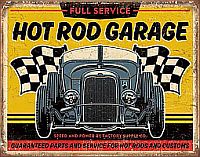 Full Service HOT ROD GARAGE • Wheathered Tin Sign • #HR2105TS