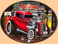 Hot Rod Garage Oval Tin Sign • #HR389602TS