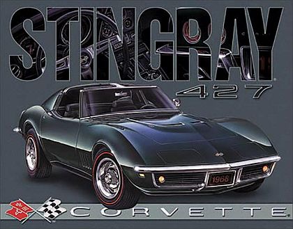Corvette Stingray 427 Tin Sign • Tin Sign • #VE2101TS