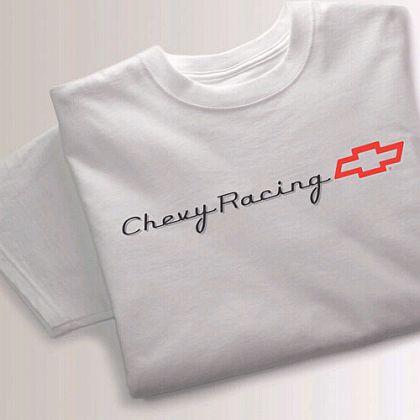Chevy Racing Tee with bold red Bowtie, 100% cotton, Item #T2702