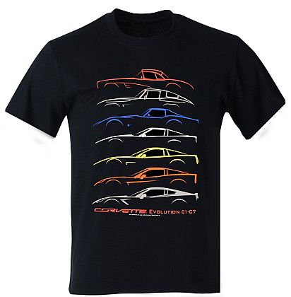 Corvette Evolution C1-C7 Tee Shirt • #C17T2020 • www.corvette-plus.ch