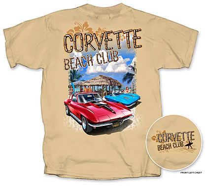 Mid-Year Corvette on the beach • Front and Back Design • #C2T1321