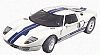 Ford GT - Centennial White with Blue Stripes - MotorMax - Item #MM73001W