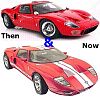 Ford GT40 in Carmen Red & Ford GT in Mark IV Red with White stripes • 2-Car set • #SetGT40GTr