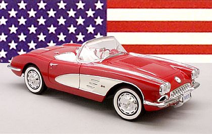 1958 Corvette Convertible & removable Hard-Top • Red on White • #REV08454