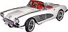 1958 Corvette convertible, white on red, Item #SOL-1204