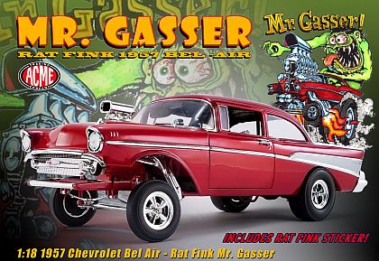 1957 Chevrolet Bel-Air Rat Fink Mr. Gasser • Candy Red metallic • #A1807008 • www.corvette-plus.ch