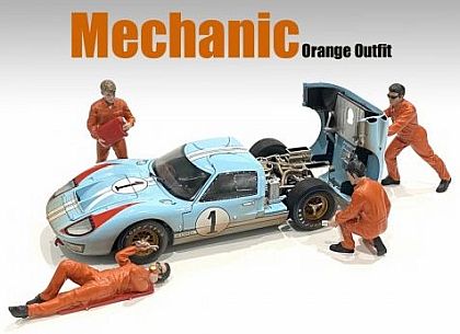 Gulf Mechanics with orange outfit • #AD73792-89 • www.corvette-plus.ch 