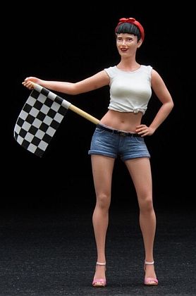 Racing Girl with checkered flag • #SS0001FF • corvette-plus.ch