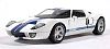 Ford GT white with blu stripes, road car, Item #HW-J2616