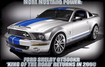 2008 Shelby GT500KR Mustang - Silver with Blue stripes - Item #DC08KR01