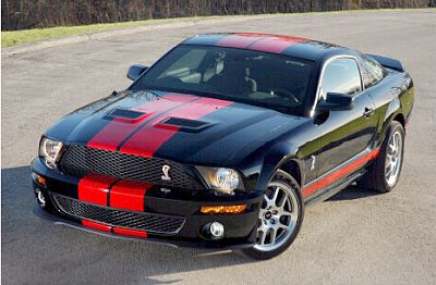 ''RED Package'' Shelby GT500 in Black with Red stripes, Item #DC7500013