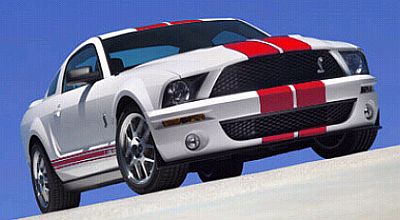 ''RED Package'' Shelby GT500 in White with Red stripes, Item #DC7500014