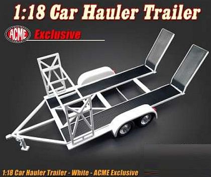 White Tandem Axle Car Trailer • #ACME18984 • www.corvette-plus.ch