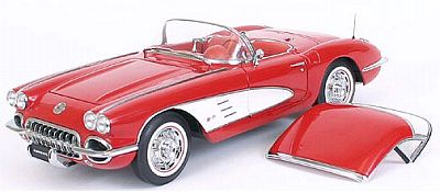 Item AA-71141 Roman Red 1959 Corvette Convertible with removable Hardtop