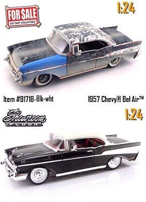 1957 Chevrolet Belair UNrestored and  Showroom version, 2-car set, Item #JT91718