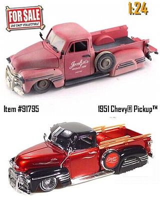 1951 Chevy Pickup Unrestored and Restored versions 2-pack, item #JT91795rb