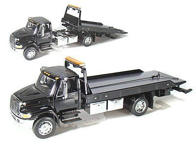 International Durastar 4400 • Black Flat Bed Tow Truck • #JT92351BK