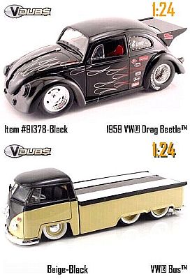 1959 VW Drag Beetle inclusive VW Transporter with sliding bed, Item #JT91378blk