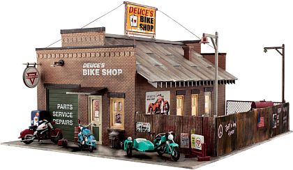 Deuce's Bike Shop • Ready-Built Diorama with ligts • #WS-BR5846