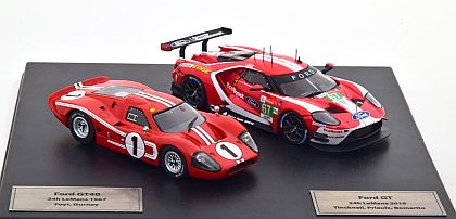 Ford GT Mk. IV #1 Le Mans 1967 & Ford GT #67 Le Mans 2019 • #FGT43003_SET2 • www.corvette-plus.ch