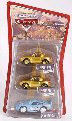 Gold Mia & Gold Tia & Bling Bling McQueen, Dinoco Dream Gift pack, Item #M1886