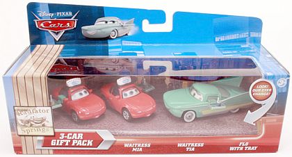 CARS - Radiator Springs • Waitress TIA • Waitress MIA • FLO with Tray • 3-Car Gift Pack • #R8192 • Disney/PIXAR