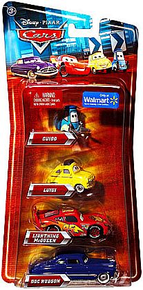 CARS • GUIDO • LUIGI • LIGHTNING McQUEEN • DOC HUDSON • 4-Car Gift Pack • #V7317 • Disney/PIXAR