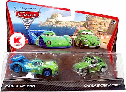 CARLA VELOSO & CARLA'S CREW CHIEF with Head Set • 2-Pack • Disney/PIXAR CARS 2 • #V5111